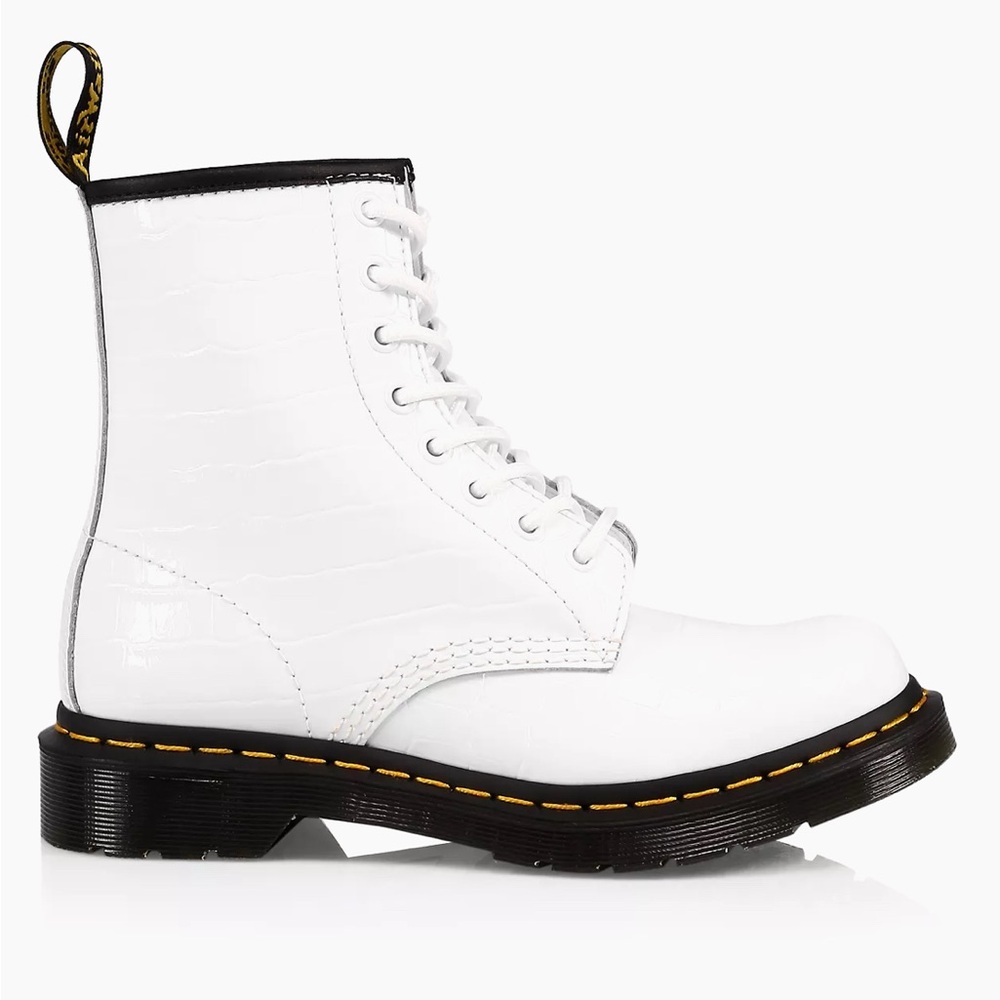 Dr. Martens 1460 Croc-Embossed Patent Leather Boots